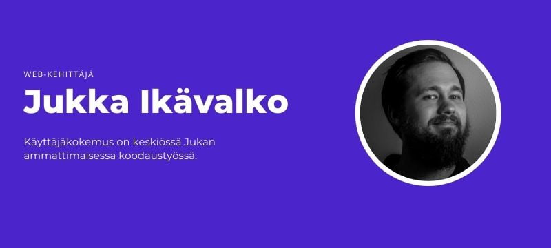 Web-kehittäjä Jukka Ikävalko
